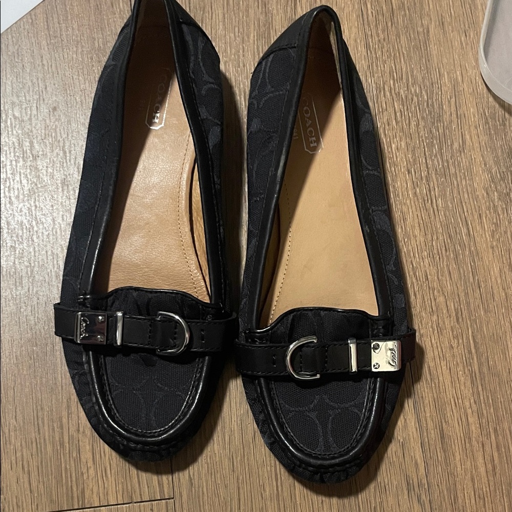 Coach Black Buckle Loafers for Women